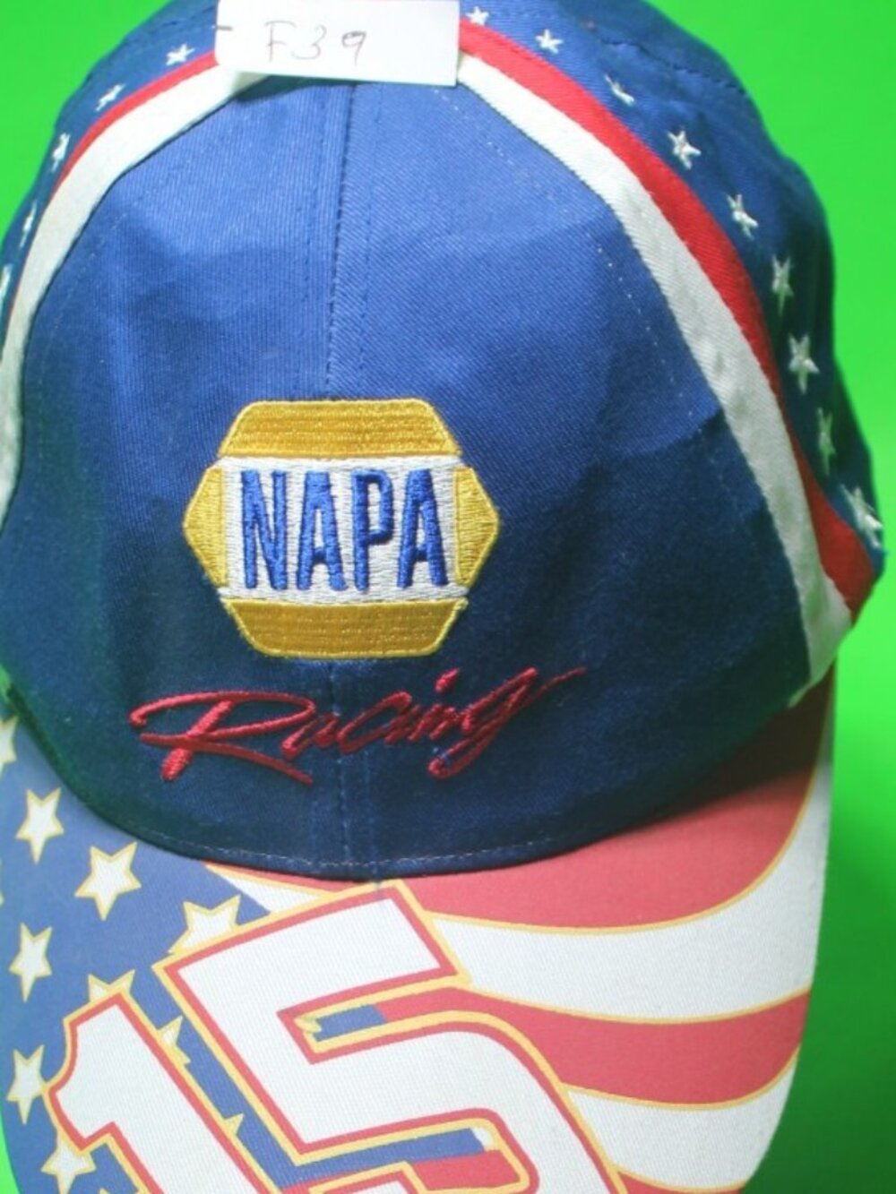 New NAPA Auto Racing Hat #15 Patriotic Flag Cap Red White Blue Stars NASCAR